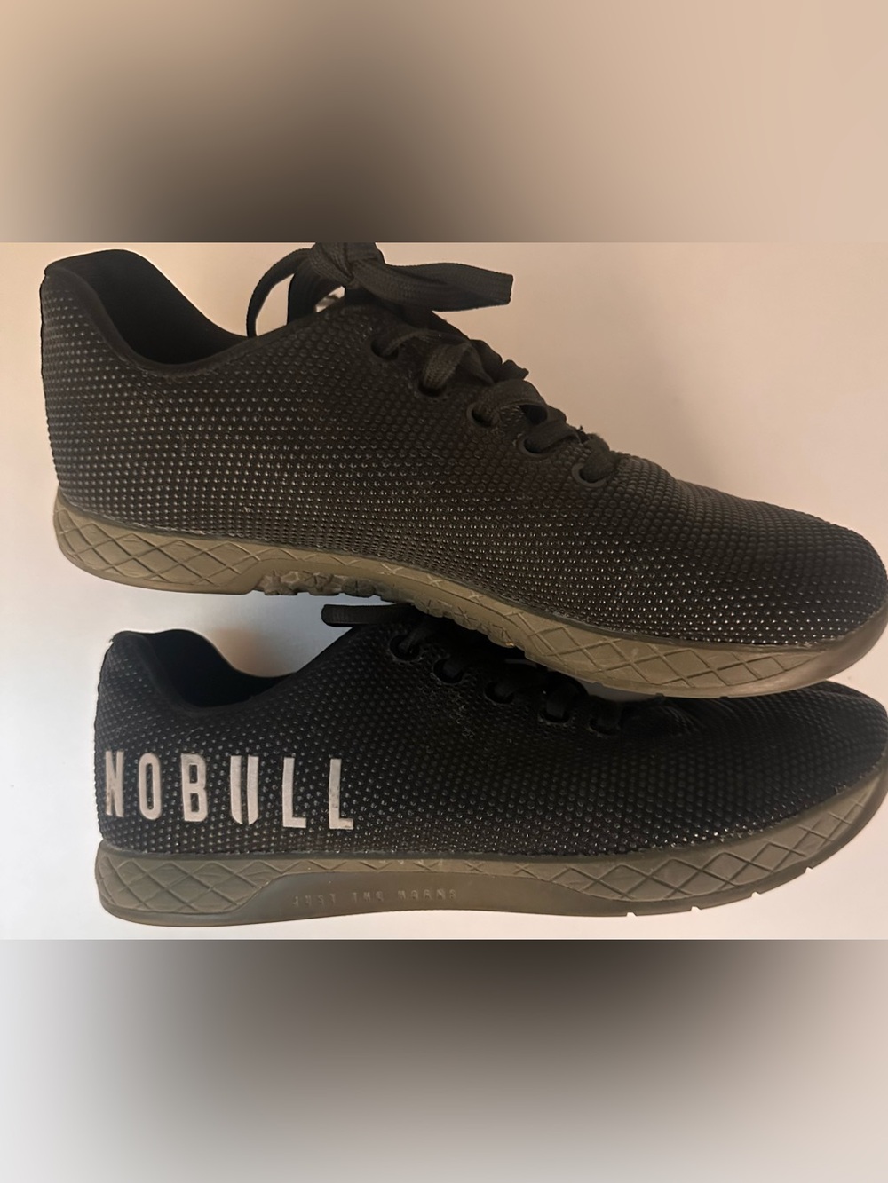 NOBULL Unisex Black Sneakers, women size 8.5/men size 7